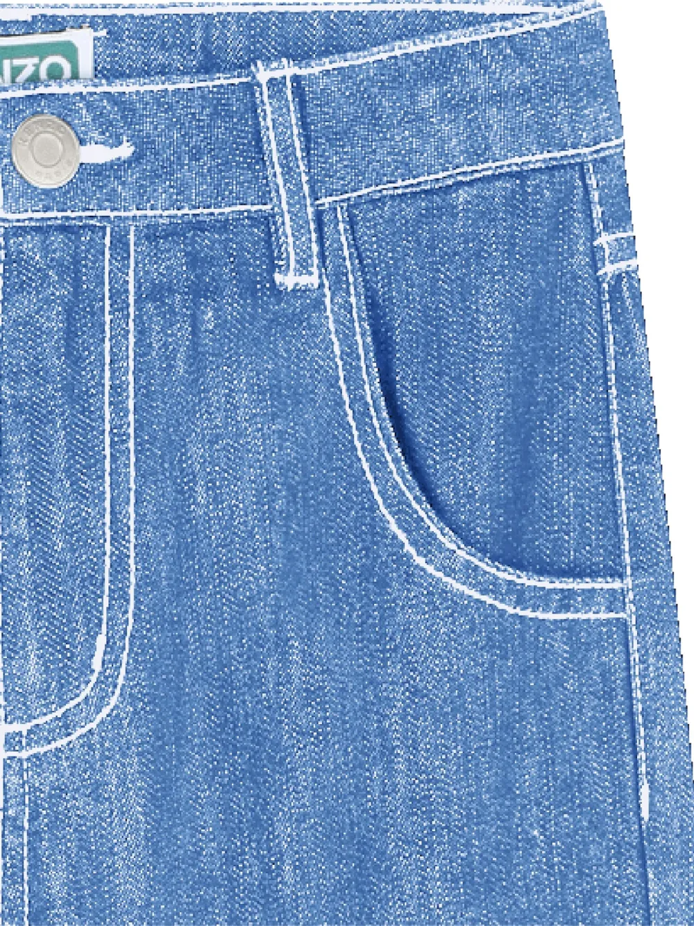 Kenzo Logo-embroidered Jeans In Blue