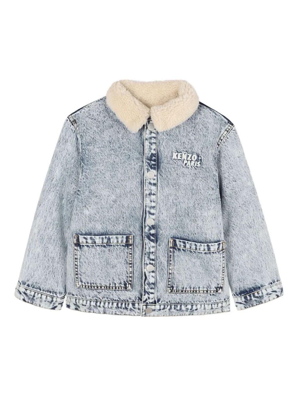 Kenzo Kids Spijkerjack met imitatie lamswol Z04 BLEACH