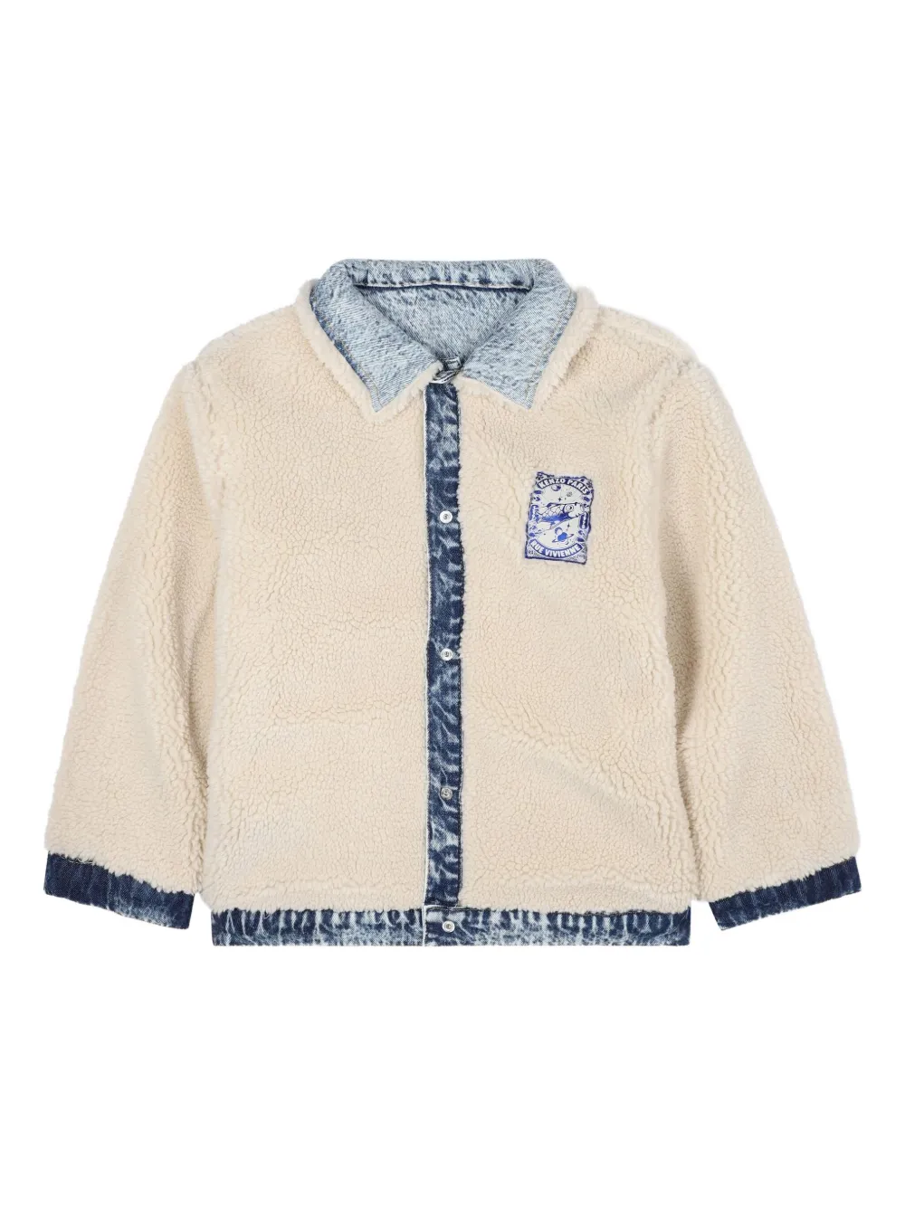Kenzo Kids Spijkerjack met imitatie lamswol Z04 BLEACH
