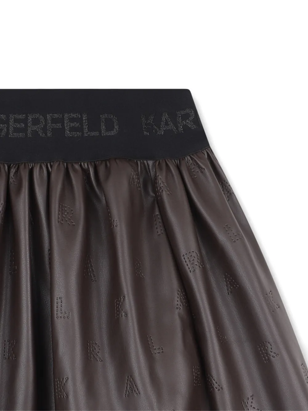 Karl Lagerfeld Kids Skaterrok met logo-reliëf Bruin