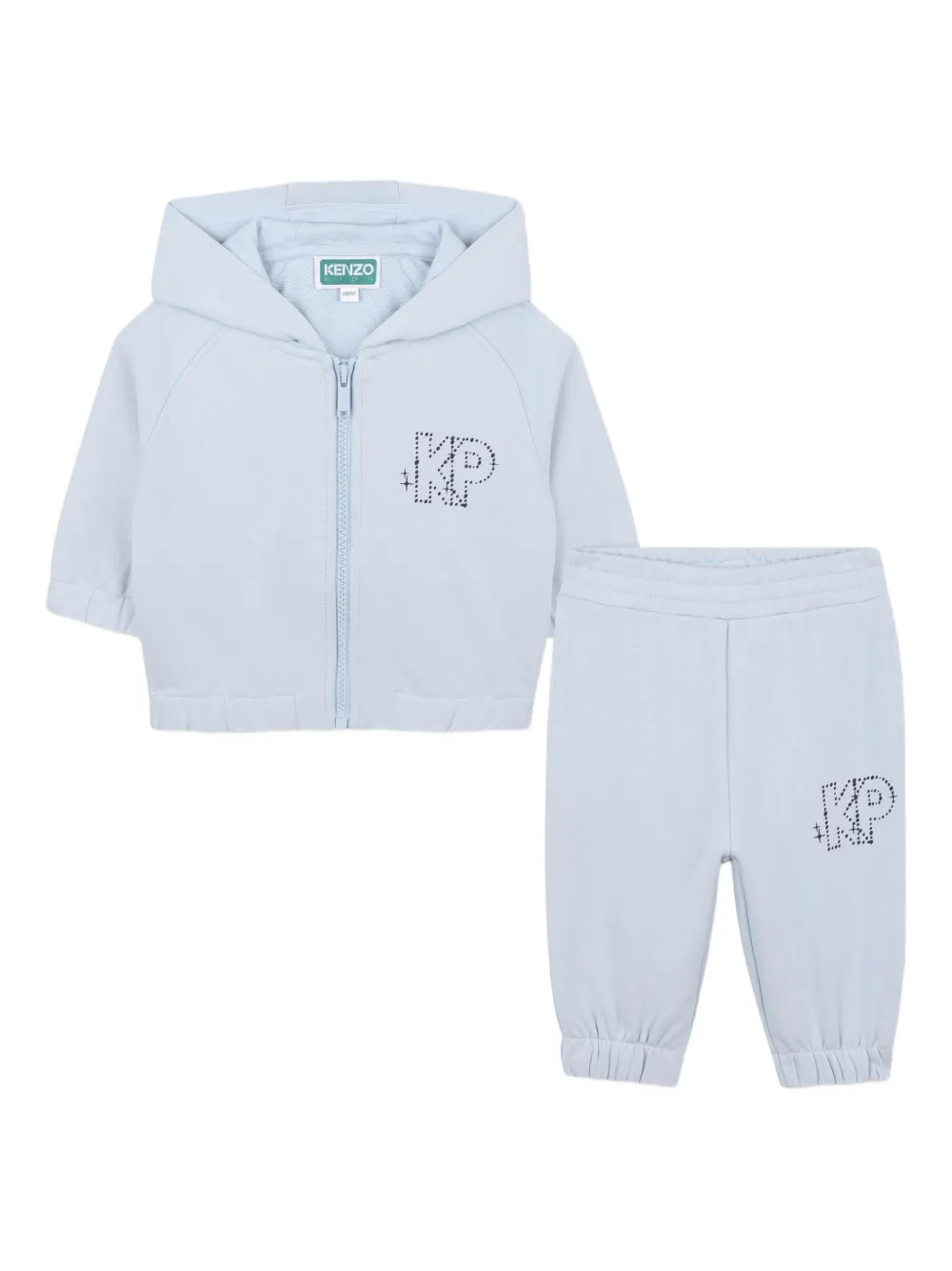 Kenzo Hooded Zip-up Tracksuit Set In Blue