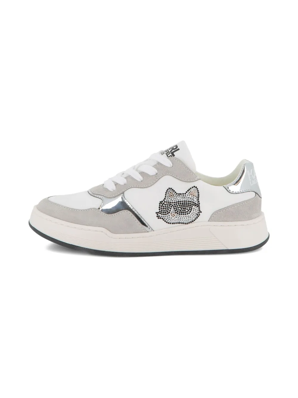Karl Lagerfeld Kids Ikon sneakers met kattenpatroon Wit