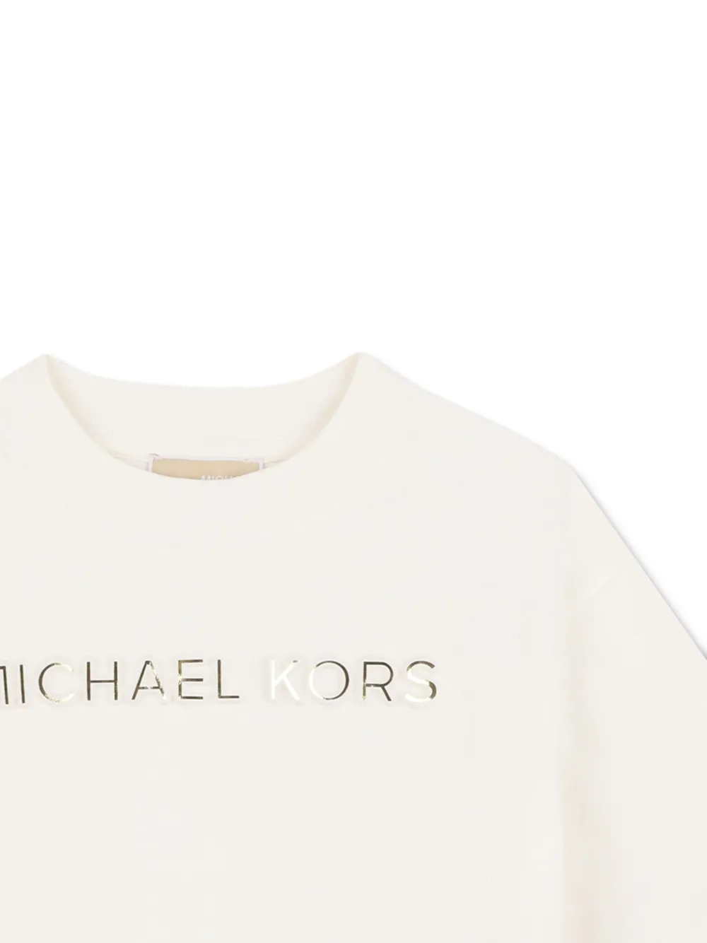 Michael Kors Kids Cropped T-shirt met logoprint Beige