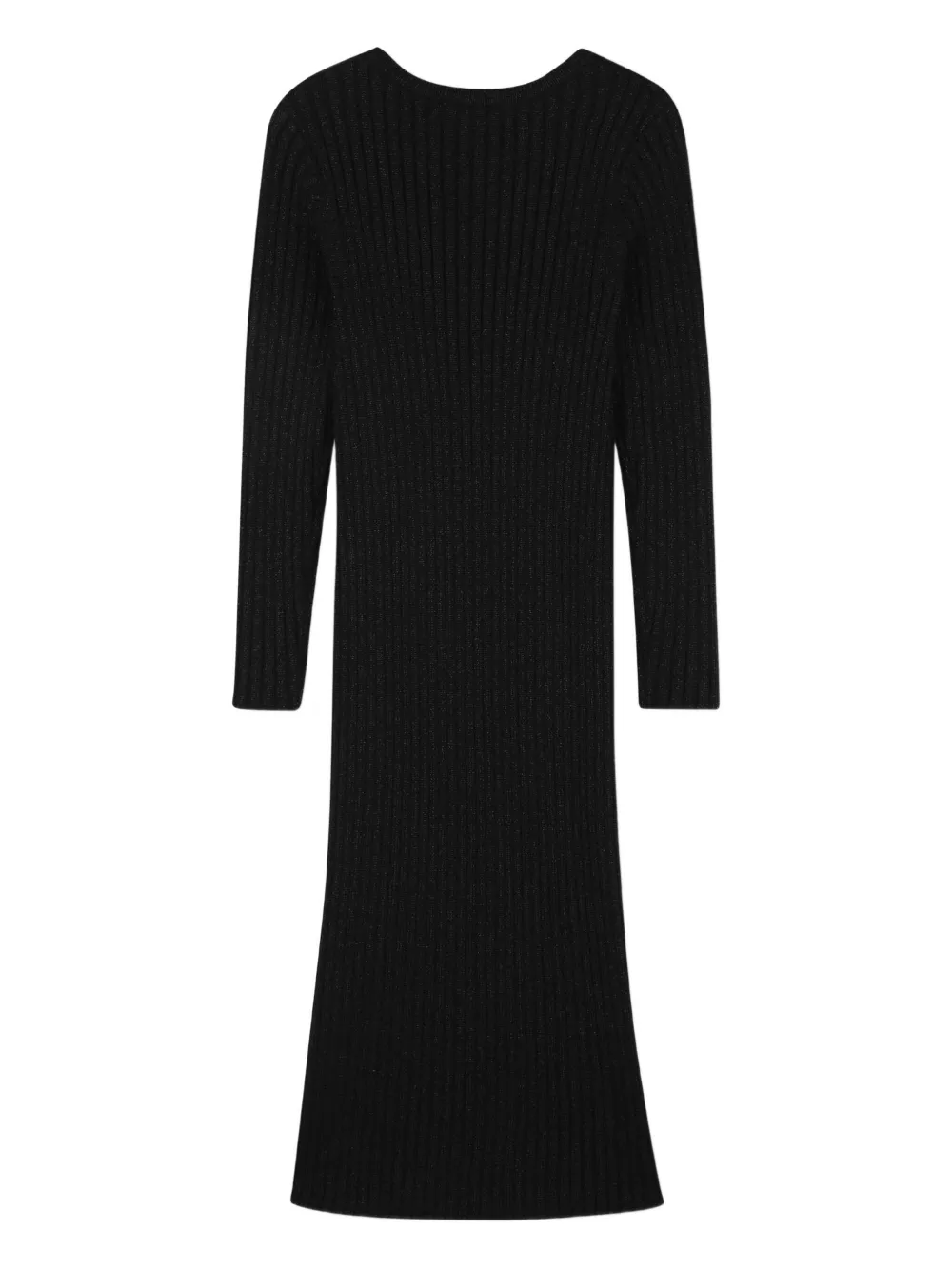 Michael Kors Kids Ribgebreide maxi-jurk met lange mouwen Zwart
