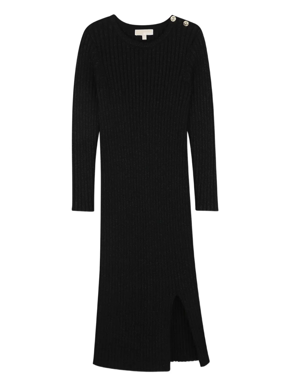 Michael Kors Kids Ribgebreide maxi-jurk met lange mouwen Zwart