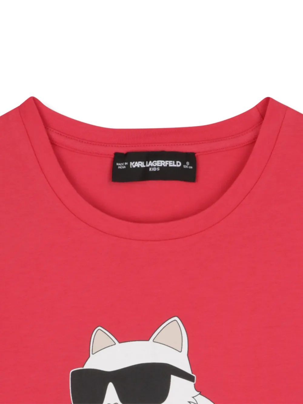 Karl Lagerfeld Kids T-shirt met Choupette-print Rood