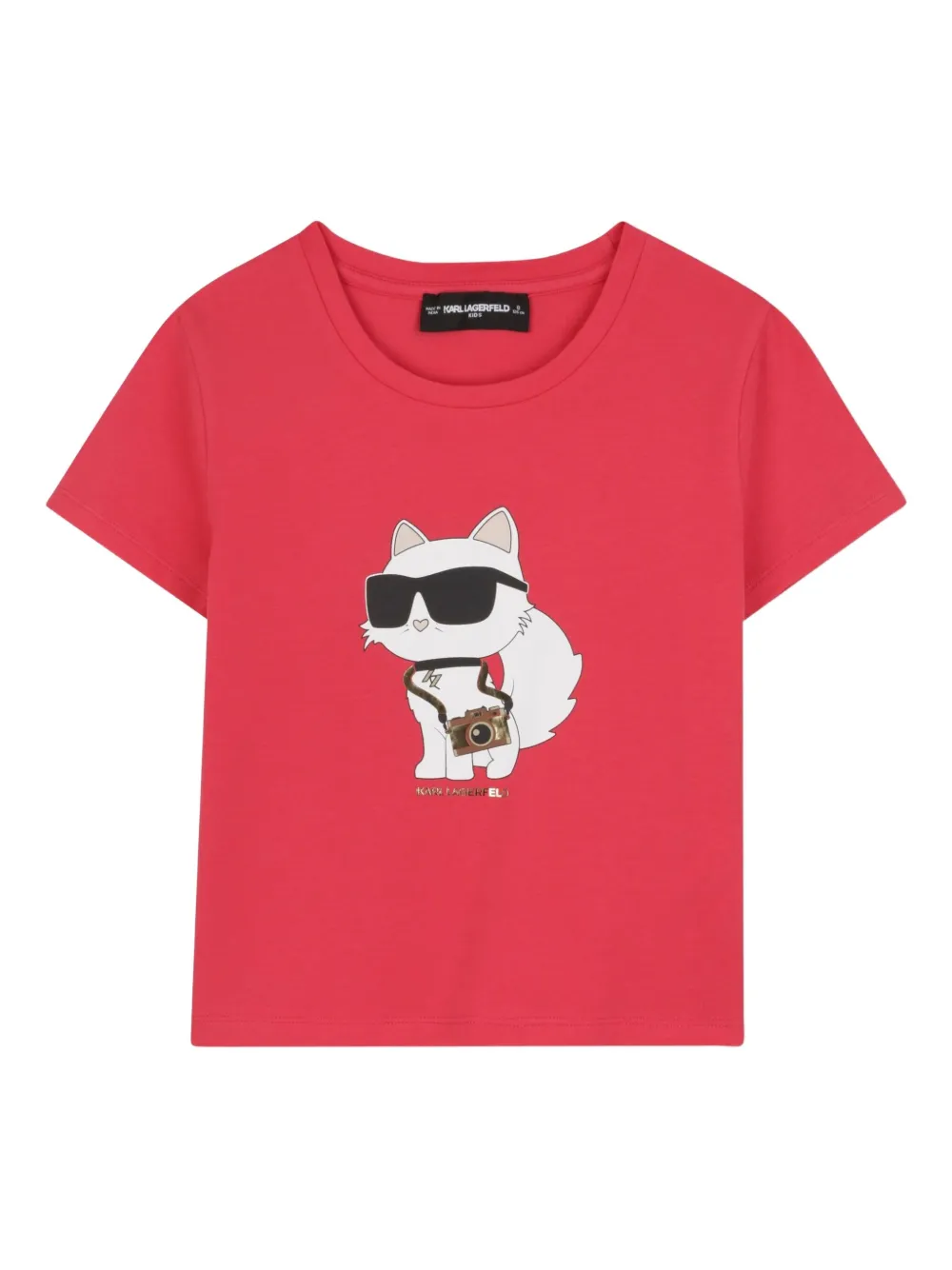 Karl Lagerfeld Kids T-shirt met Choupette-print Rood