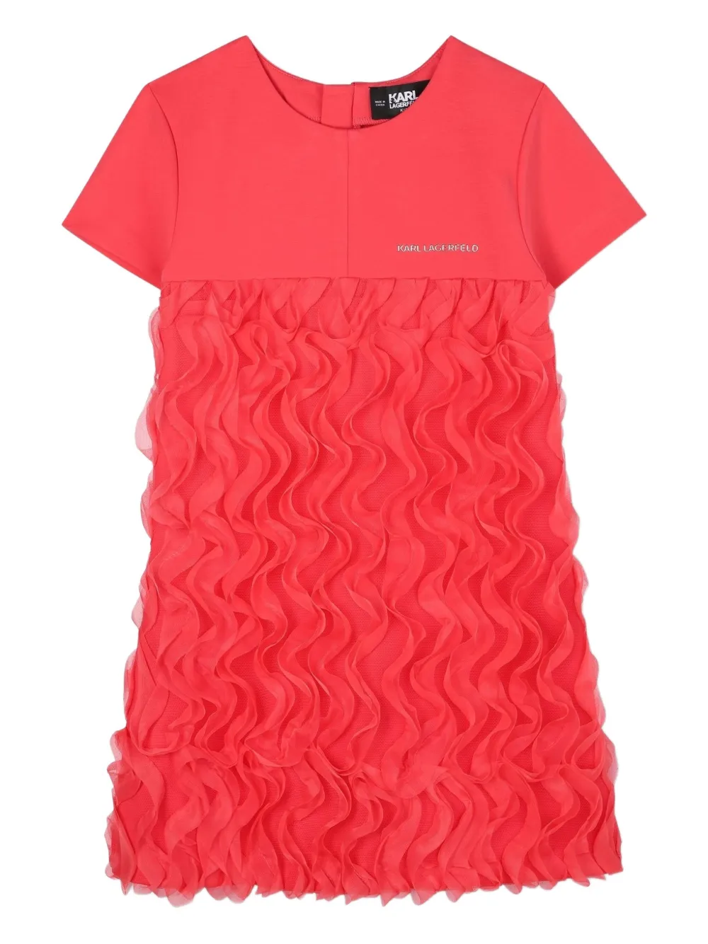 Karl Lagerfeld Kids Shiftjurk met ruches Rood