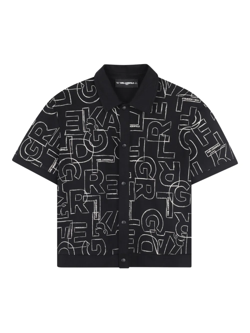 Karl Lagerfeld Kids graphic-print short-sleeve shirt | Black | Image 1