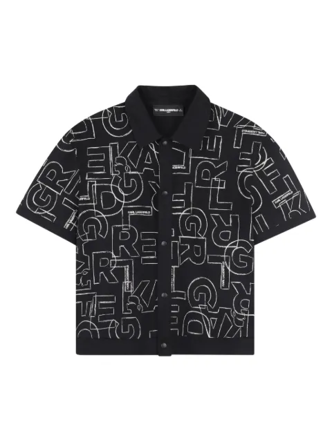 Karl Lagerfeld Kids قميص بأكمام قصيرة وطبعة جرافيك
