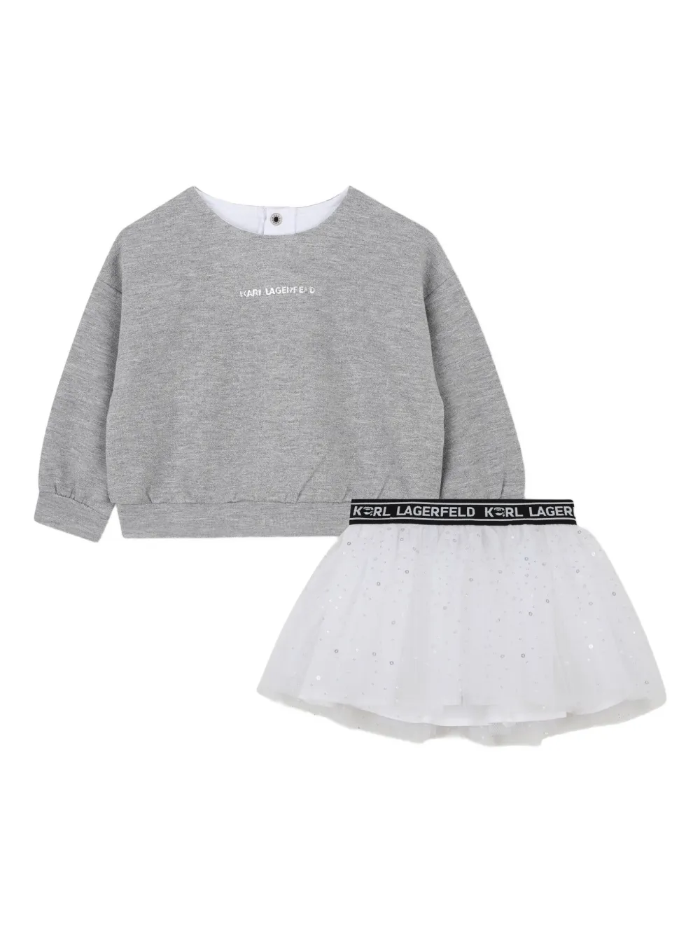 Karl Lagerfeld Kids Sweater en tulen rok Wit