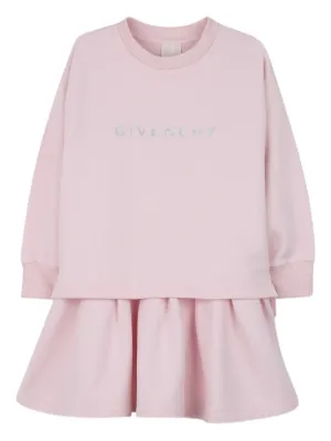 Givenchy Kids Long Sleeve Hoodie Dress | Pink | FARFETCH