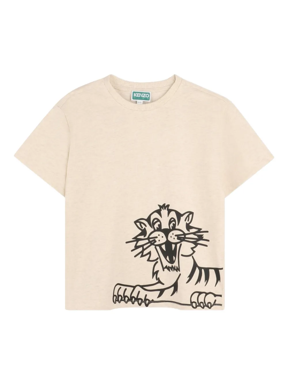 Kenzo Kids T-shirt met korte mouwen en tijgerprint Beige