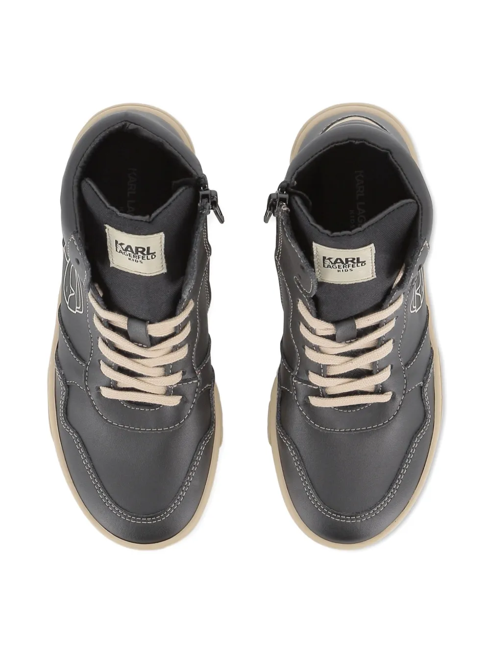 Karl Lagerfeld Kids Ikon-print high-top sneakers Black