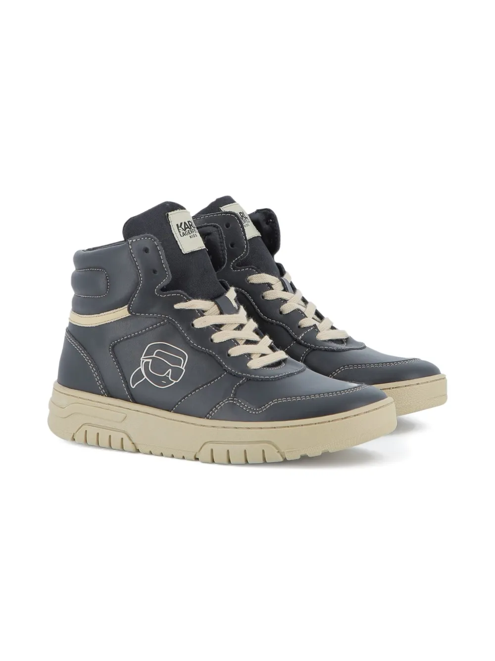Karl Lagerfeld Kids Ikon-print high-top sneakers Black