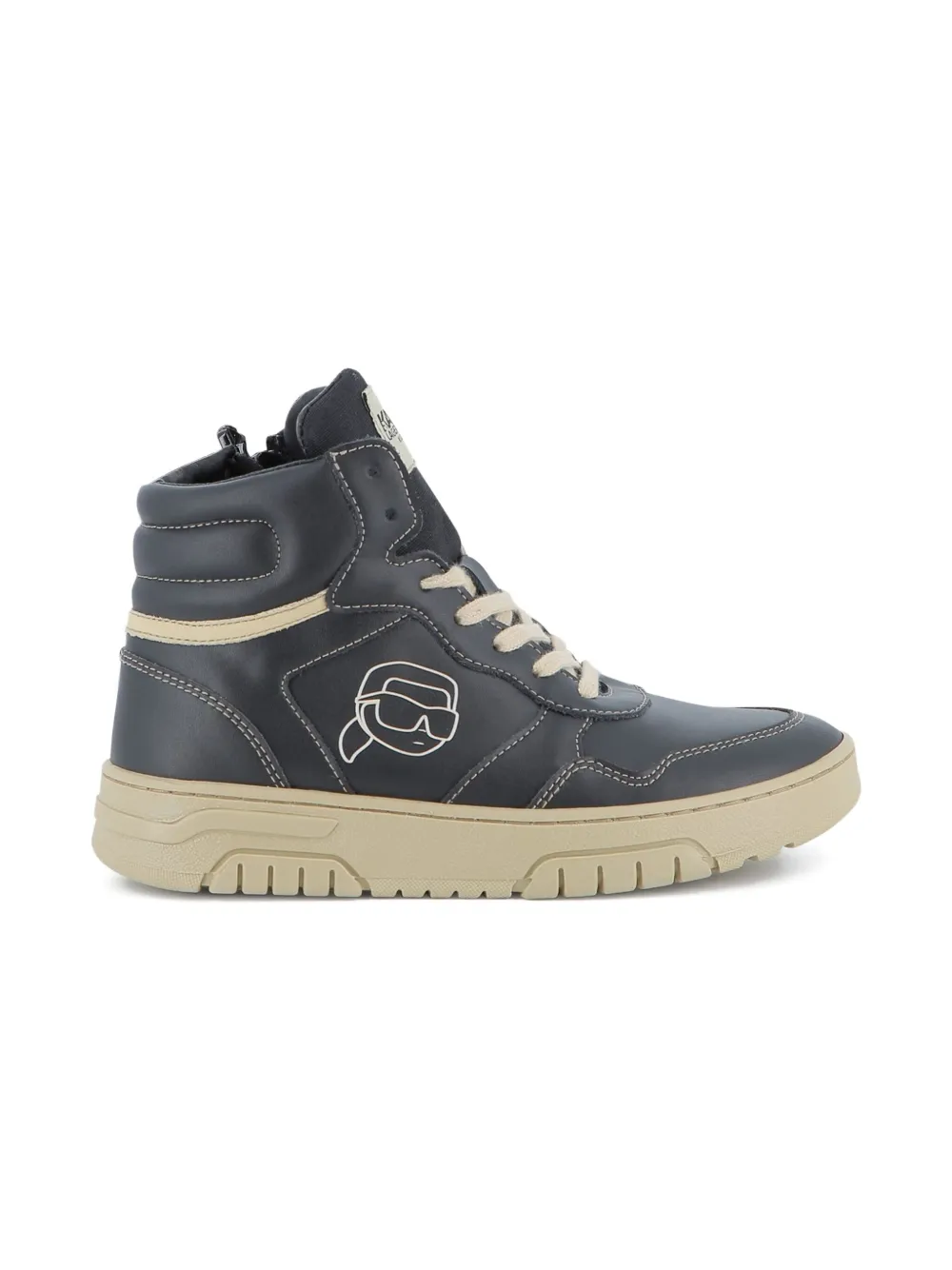 Karl Lagerfeld Kids High-top sneakers met print - Zwart