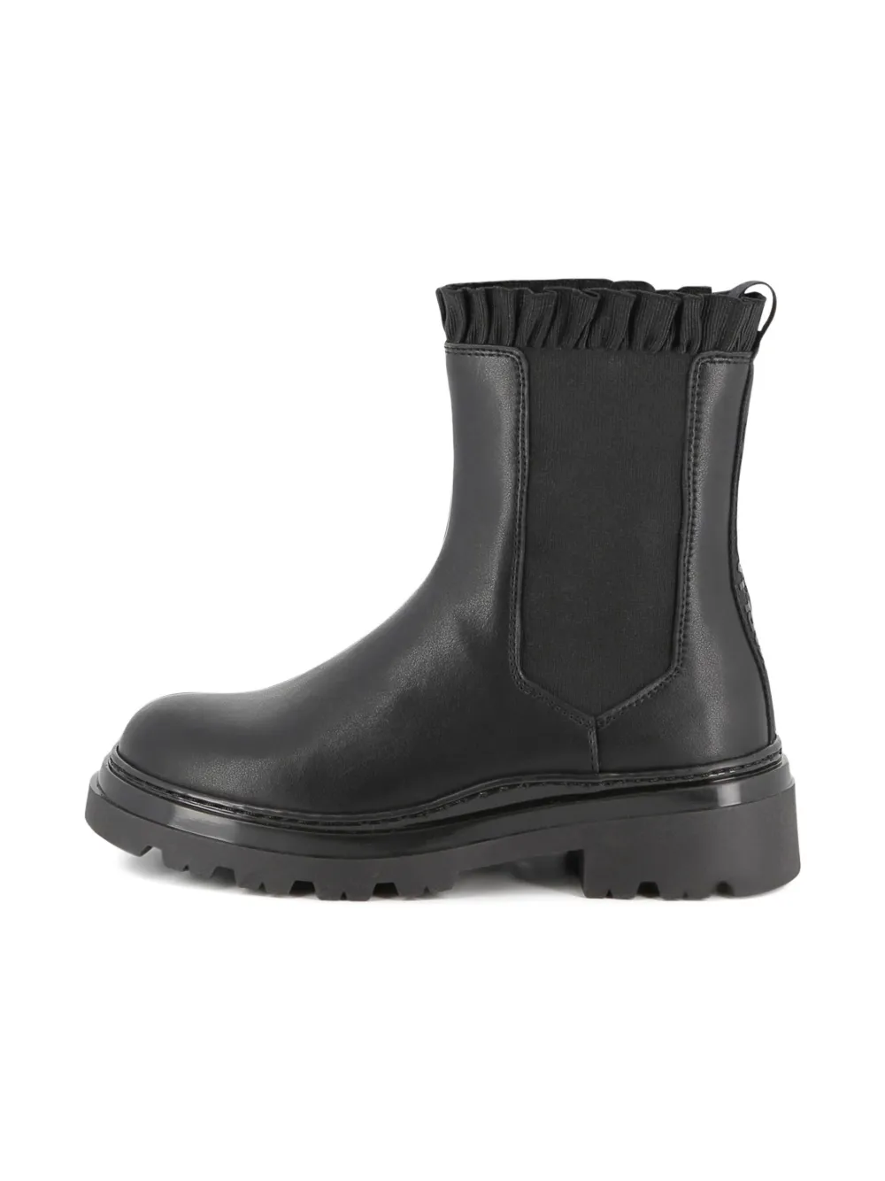 Karl Lagerfeld Kids' Ruffle-trim Chelsea Boots In Black