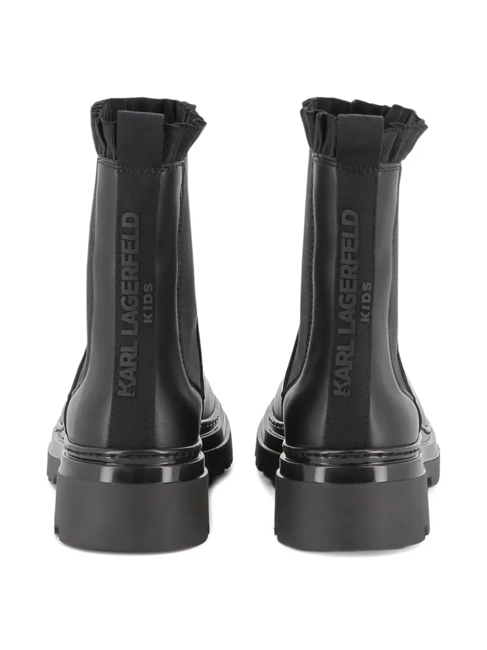 Karl Lagerfeld Kids ruffle-trim Chelsea boots Black