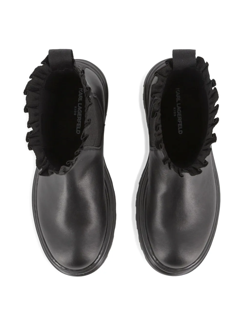 Karl Lagerfeld Kids ruffle-trim Chelsea boots Black