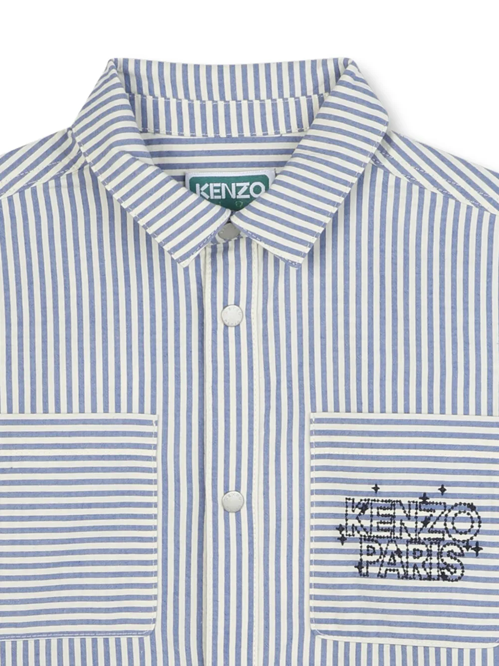 Kenzo Kids Gestreept shirt met zak Blauw