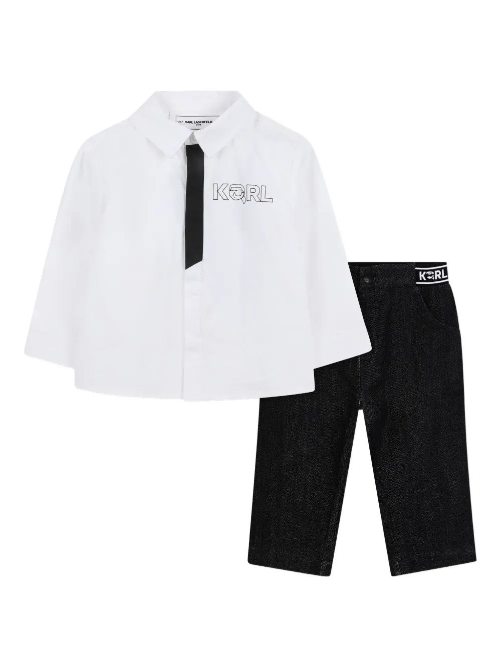 Karl Lagerfeld Kids Jeans met logoband Zwart