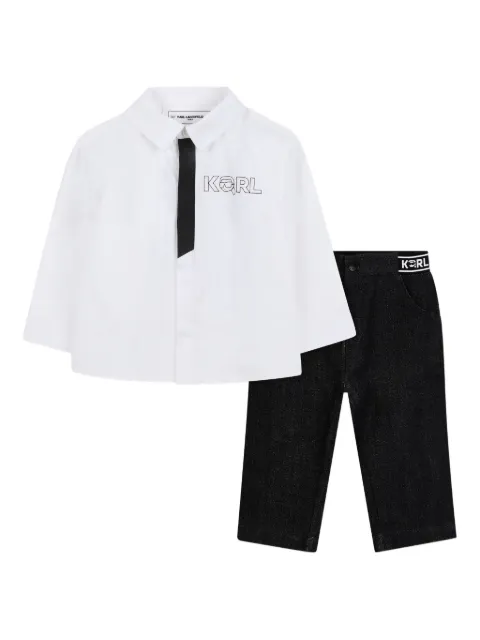 Karl Lagerfeld Kids logo-waistband jeans set