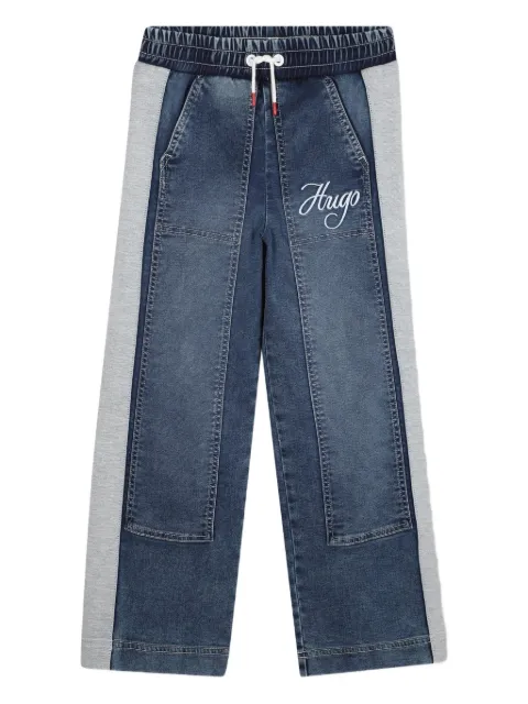 HUGO KIDS logo-detail panelled trousers