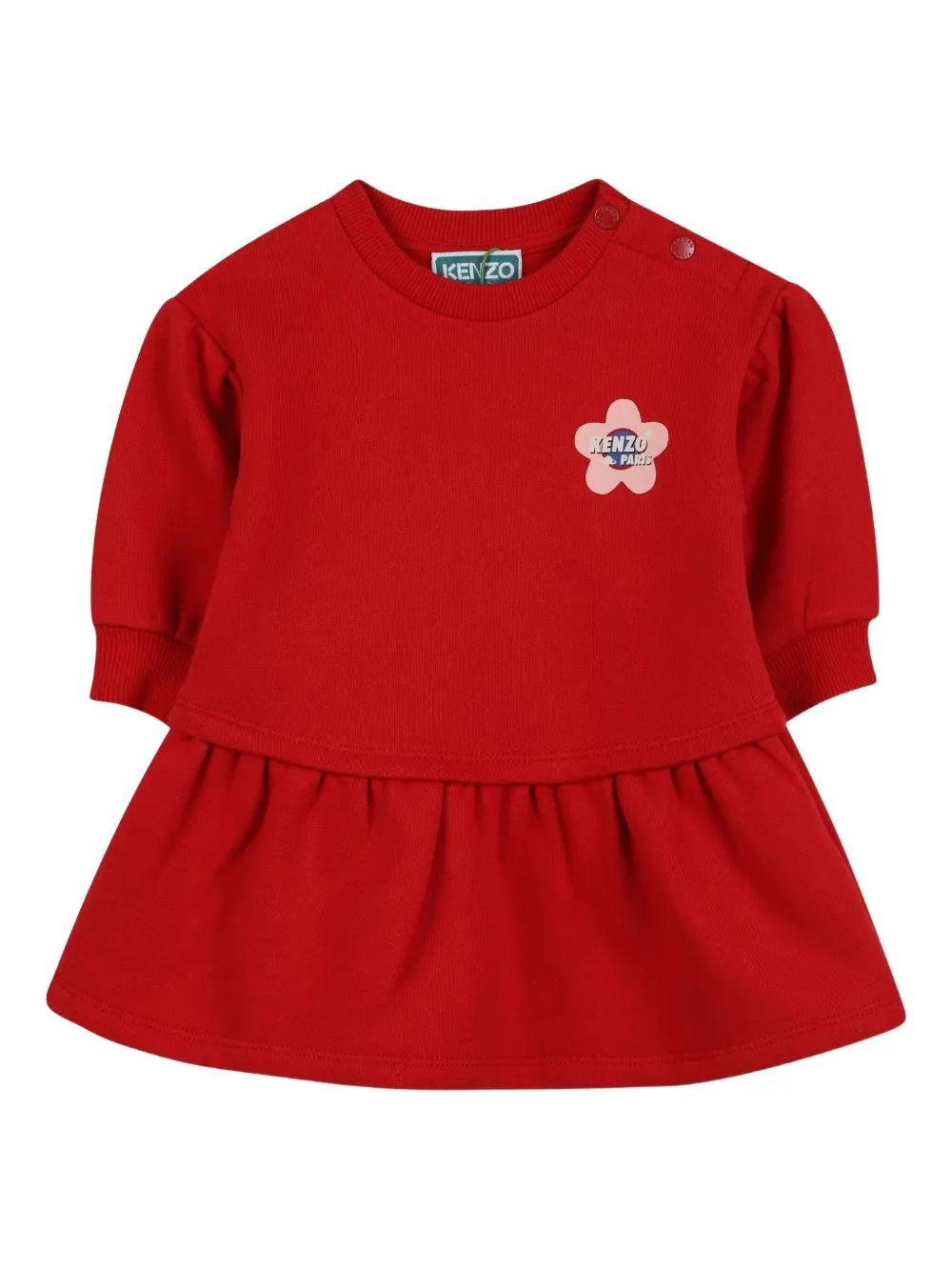 Kenzo Kids Jurk met ruches Rood