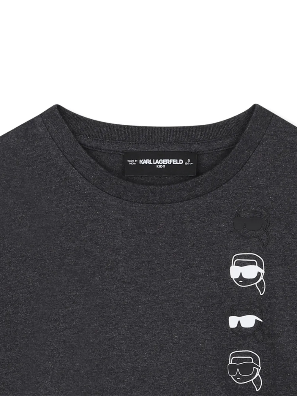 Karl Lagerfeld Ikonik Karl Graphic-print Long-sleeve Top In Gray
