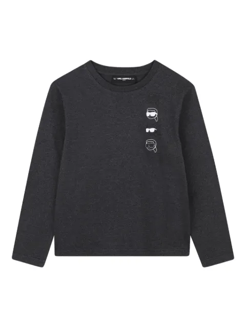 Karl Lagerfeld Kids Ikonik Karl graphic-print long-sleeve top