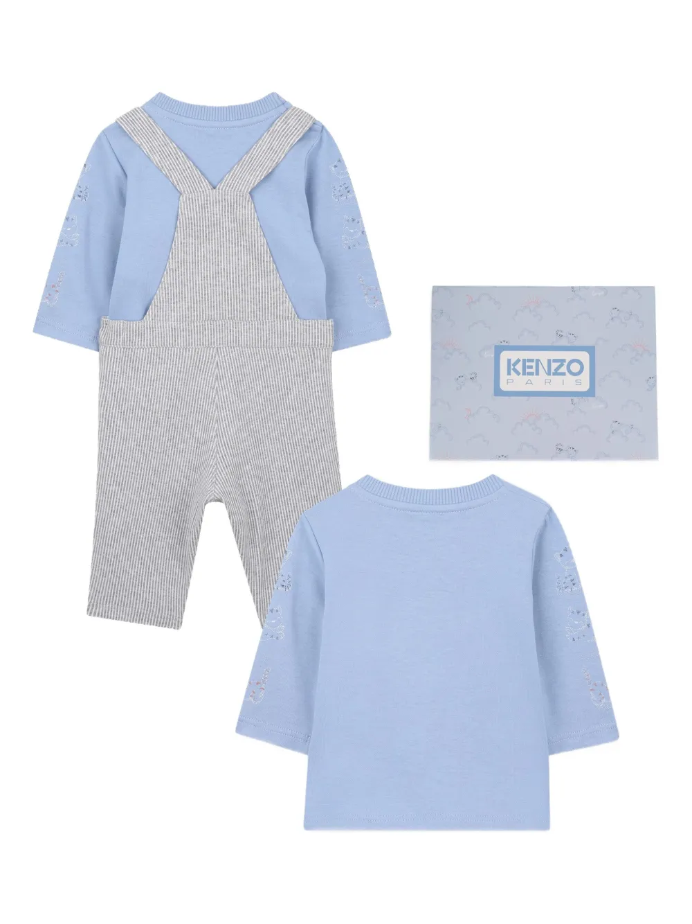 Kenzo Kids Top broek muts en slabbetje Blauw