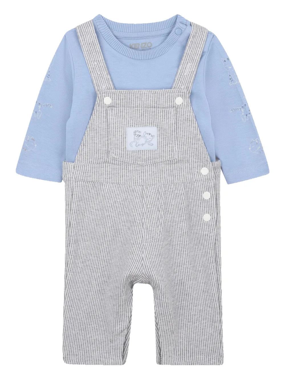 Kenzo Kids Top broek muts en slabbetje Blauw