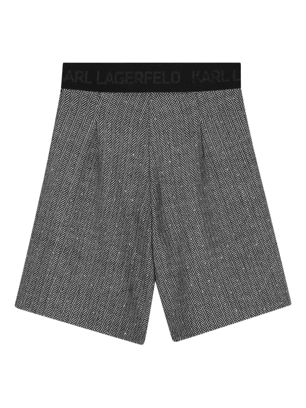 Karl Lagerfeld Kids Shorts met visgraat-patroon Grijs