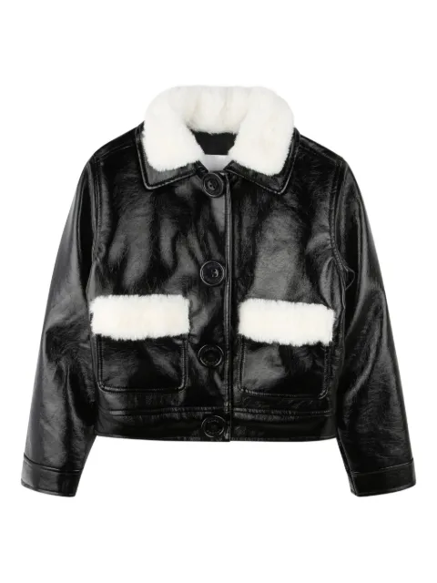 Marc Jacobs Kids faux fur-collared leather jacket