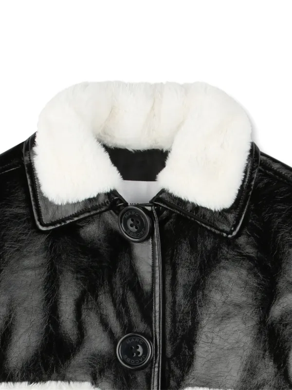 Marc Jacobs Kids エコファーカラーレザージャケット | ブラック