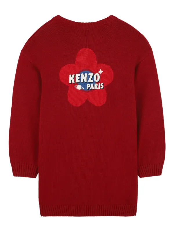 KENZO KIDS-Girls Red Logo Jumper Dress