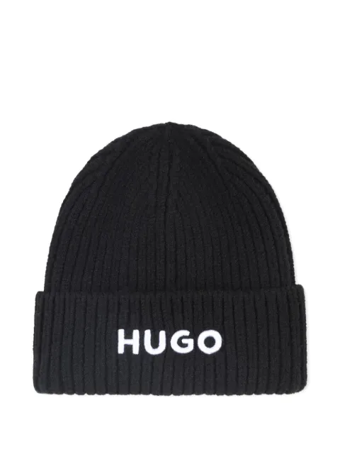 HUGO KIDS logo-embroidered beanie