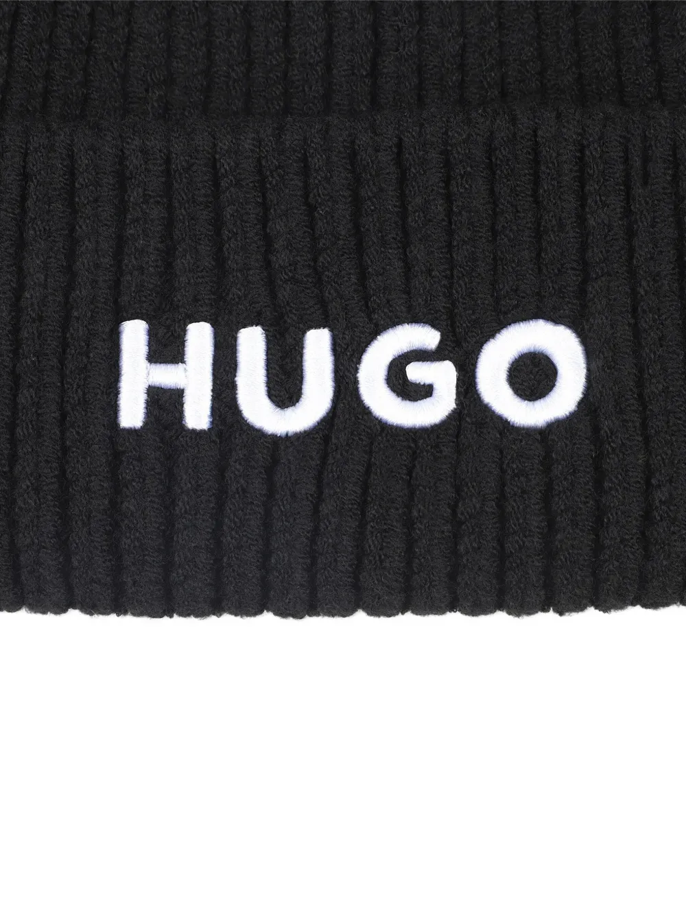 HUGO KIDS Muts met geborduurd logo Zwart