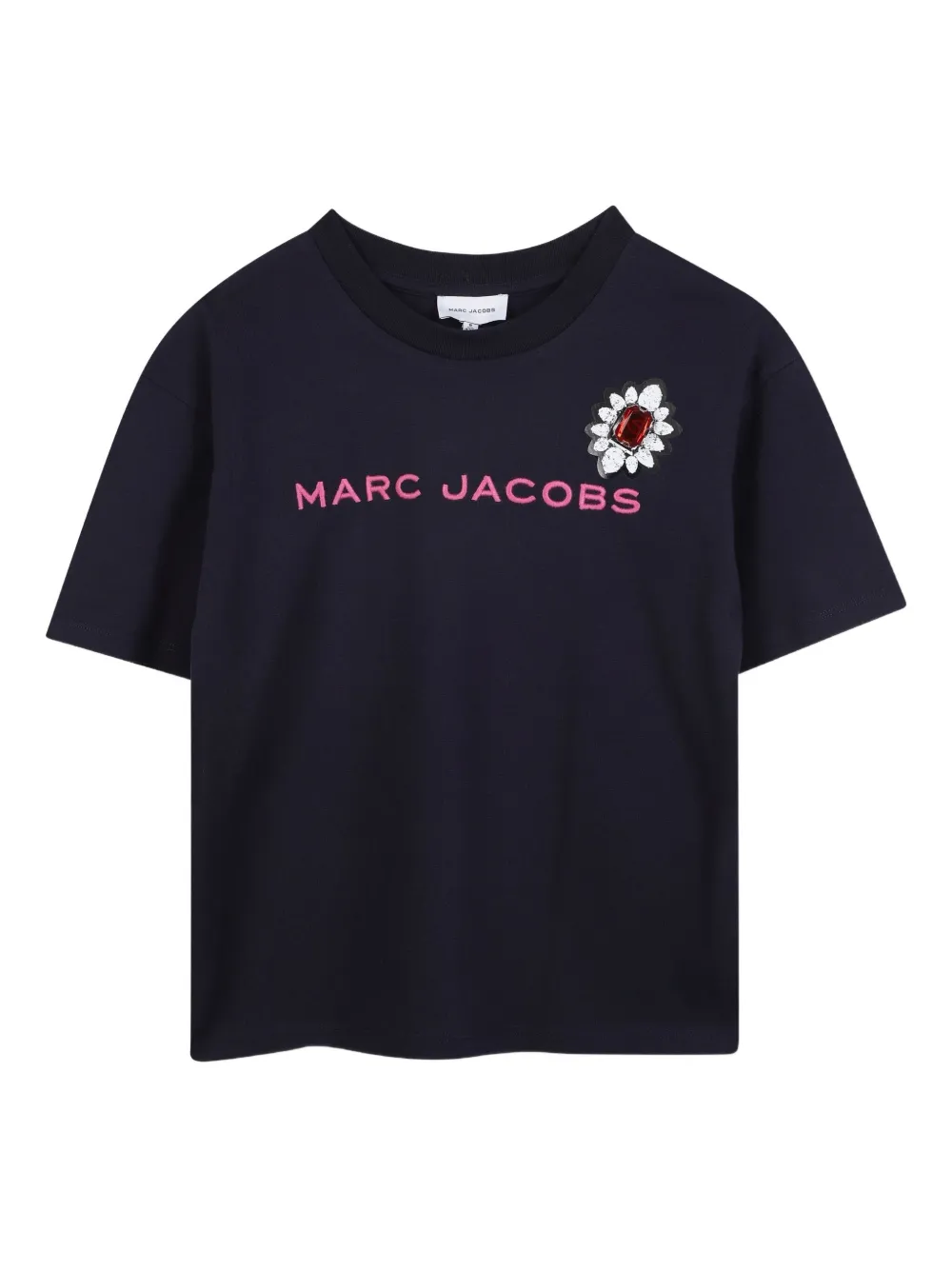 Marc Jacobs Kids T-shirt met geborduurde bloe Blauw