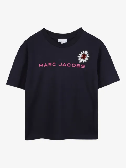 Marc Jacobs Kids playera bordado con motivo floral