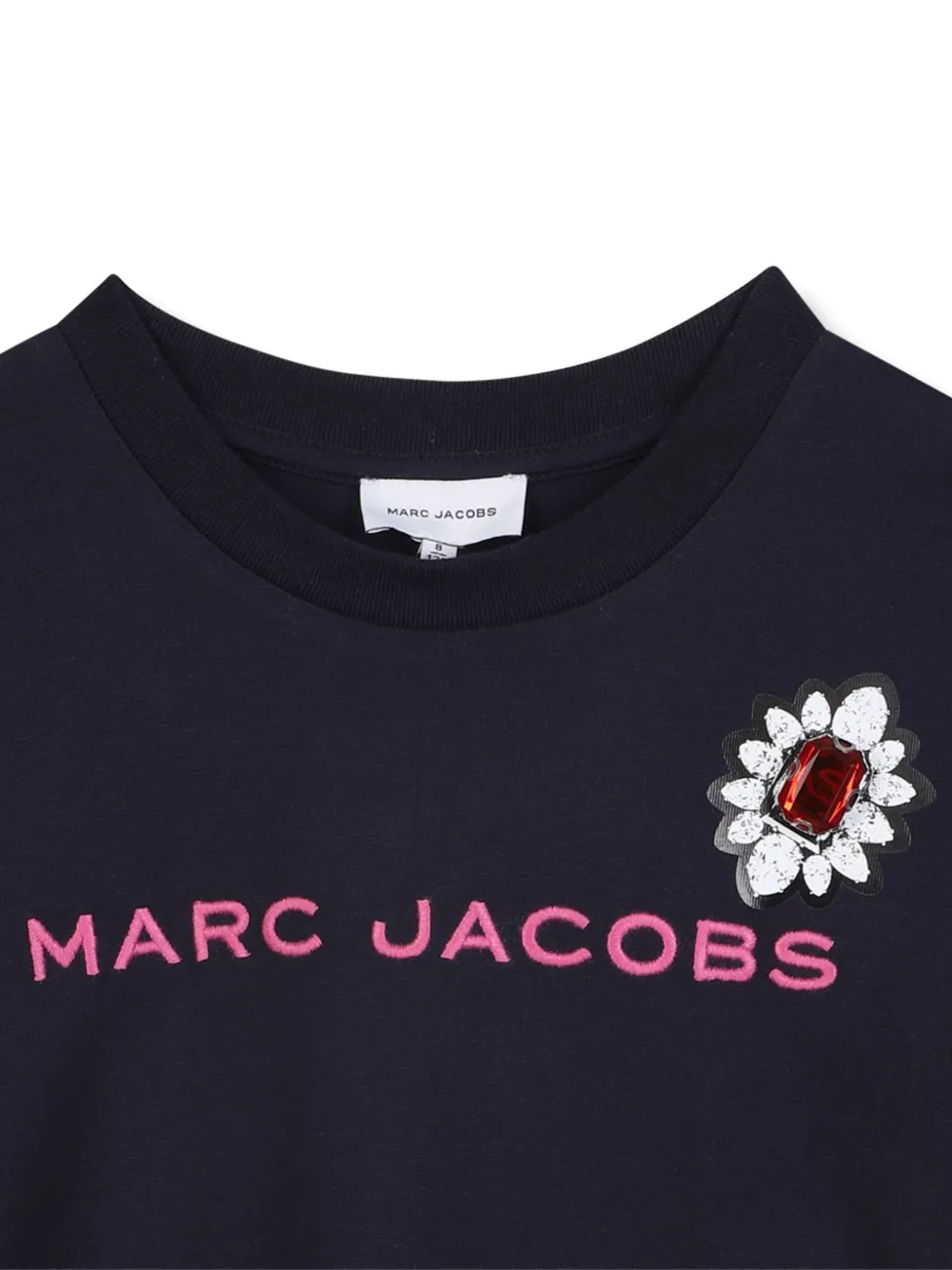Marc Jacobs Kids T-shirt met geborduurde bloemen Blauw