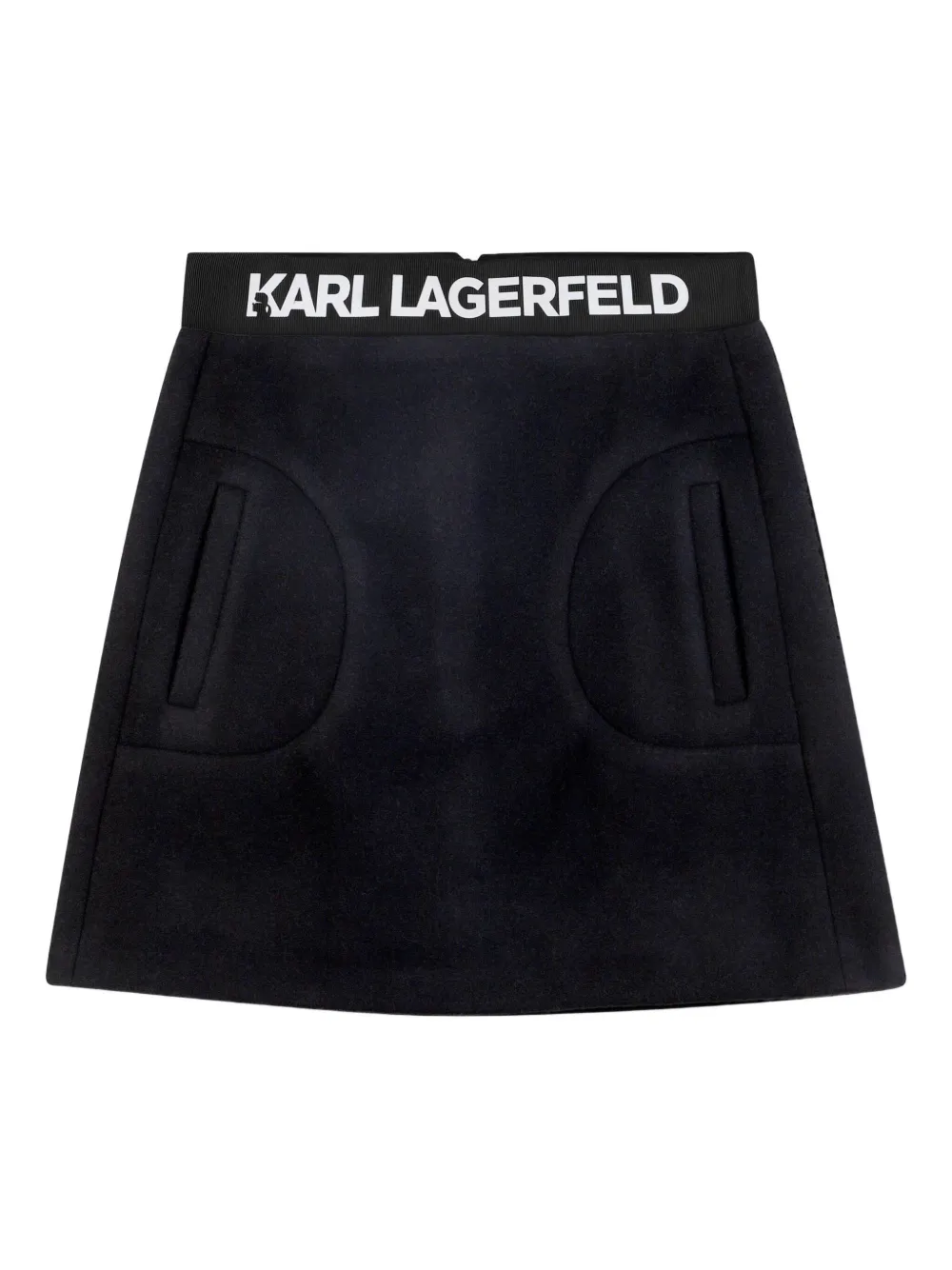 Karl Lagerfeld Kids A-lijn rok met logotaille Zwart