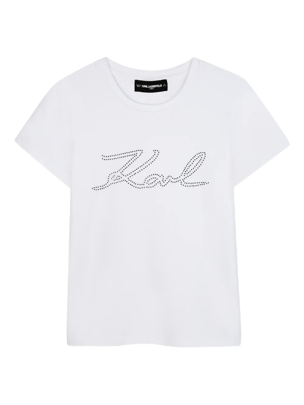 Karl Lagerfeld Kids T-shirt met logo studs Wit