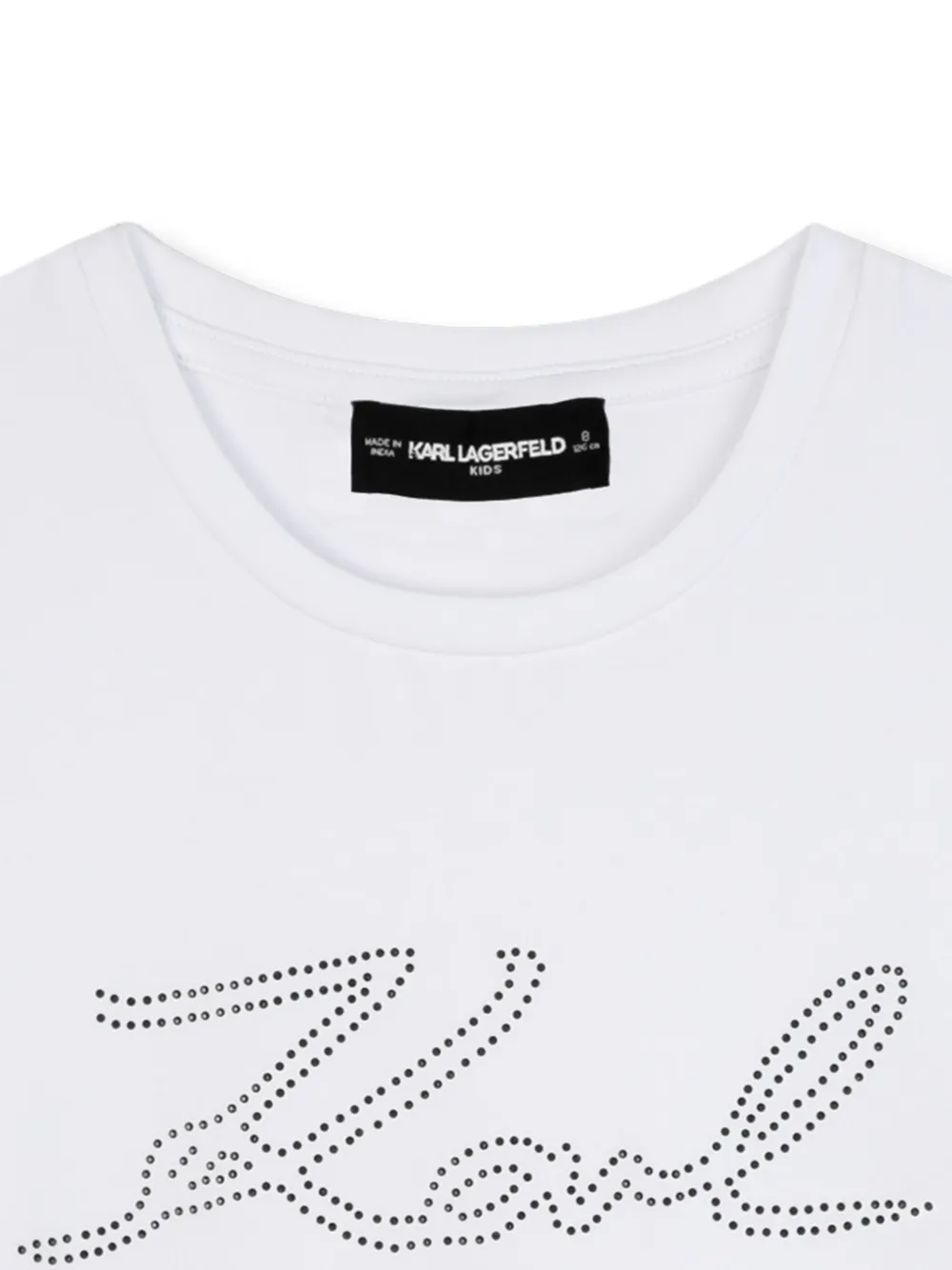 Karl Lagerfeld Kids T-shirt met logo studs Wit