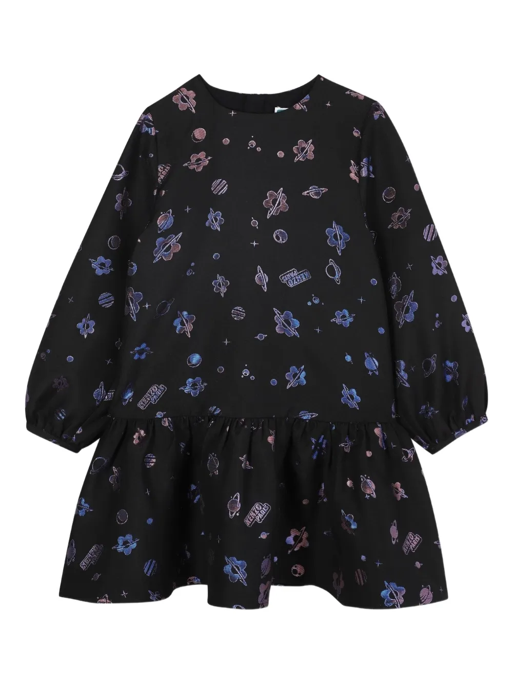 Kenzo Kids Jurk met jacquard Blauw