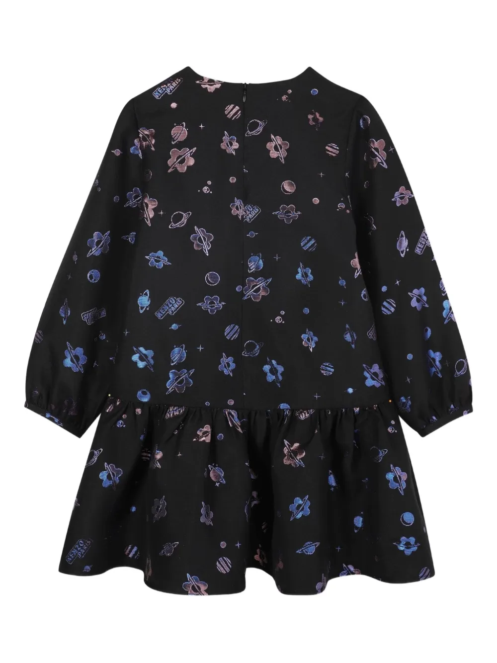 Kenzo Kids Jurk met jacquard Blauw
