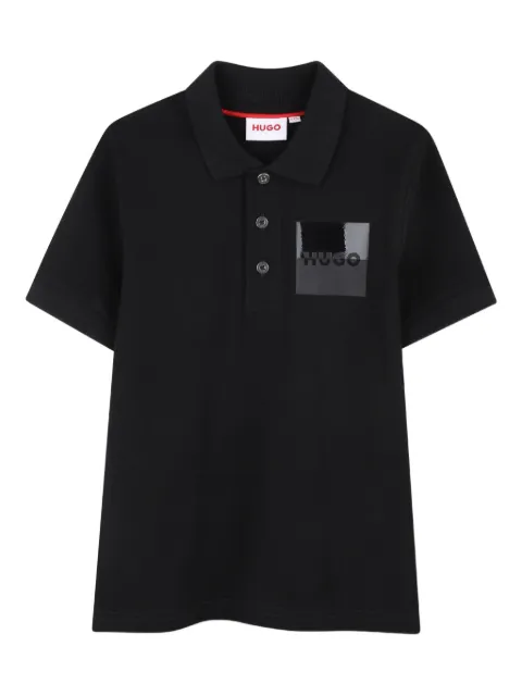 HUGO KIDS logo-plaque short-sleeve polo shirt