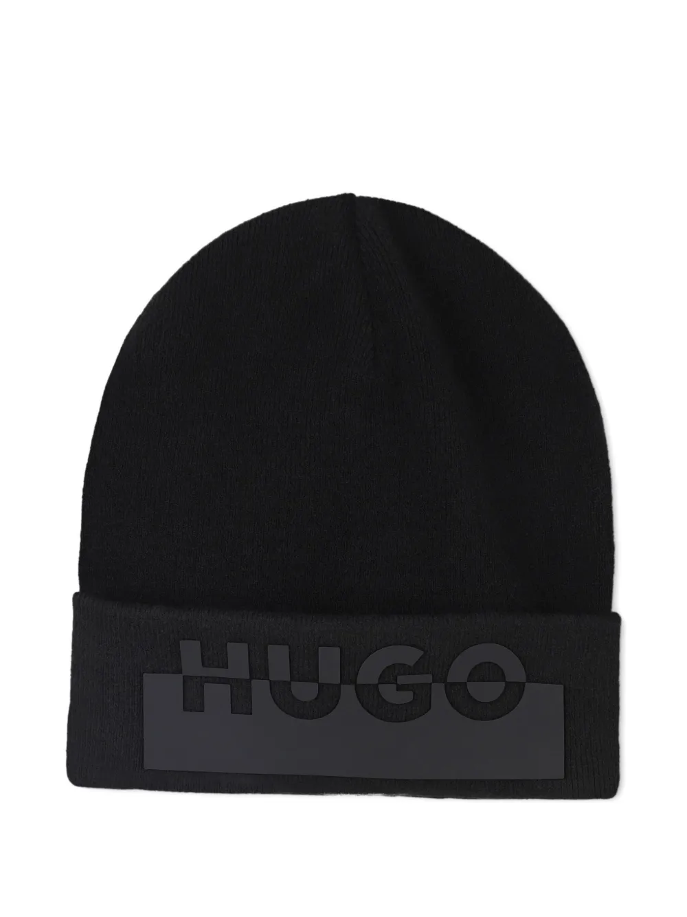 HUGO KIDS logo-appliqué beanie | Black | Image 1