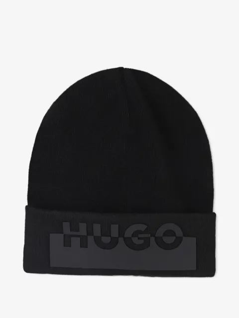 HUGO KIDS logo-appliqué beanie