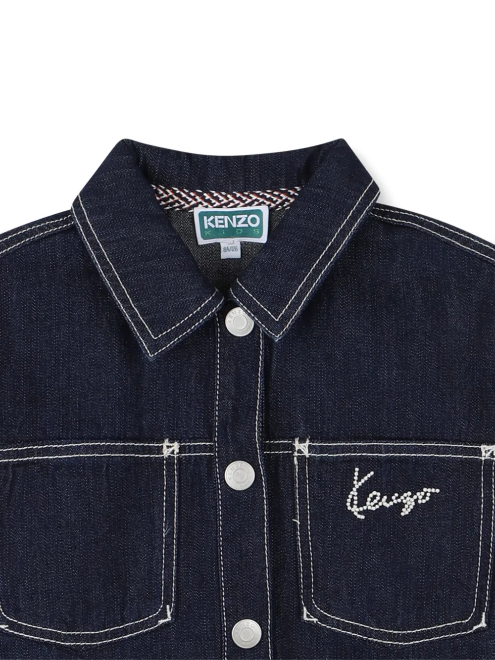 Kenzo Kids Spijkerjack met geborduurd logo Blauw